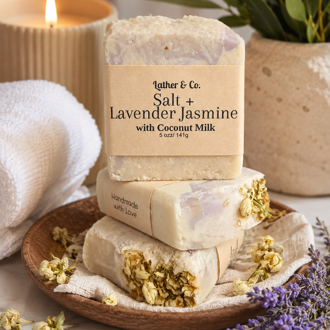 SALT + LAVENDER JASMINE BAR SOAP