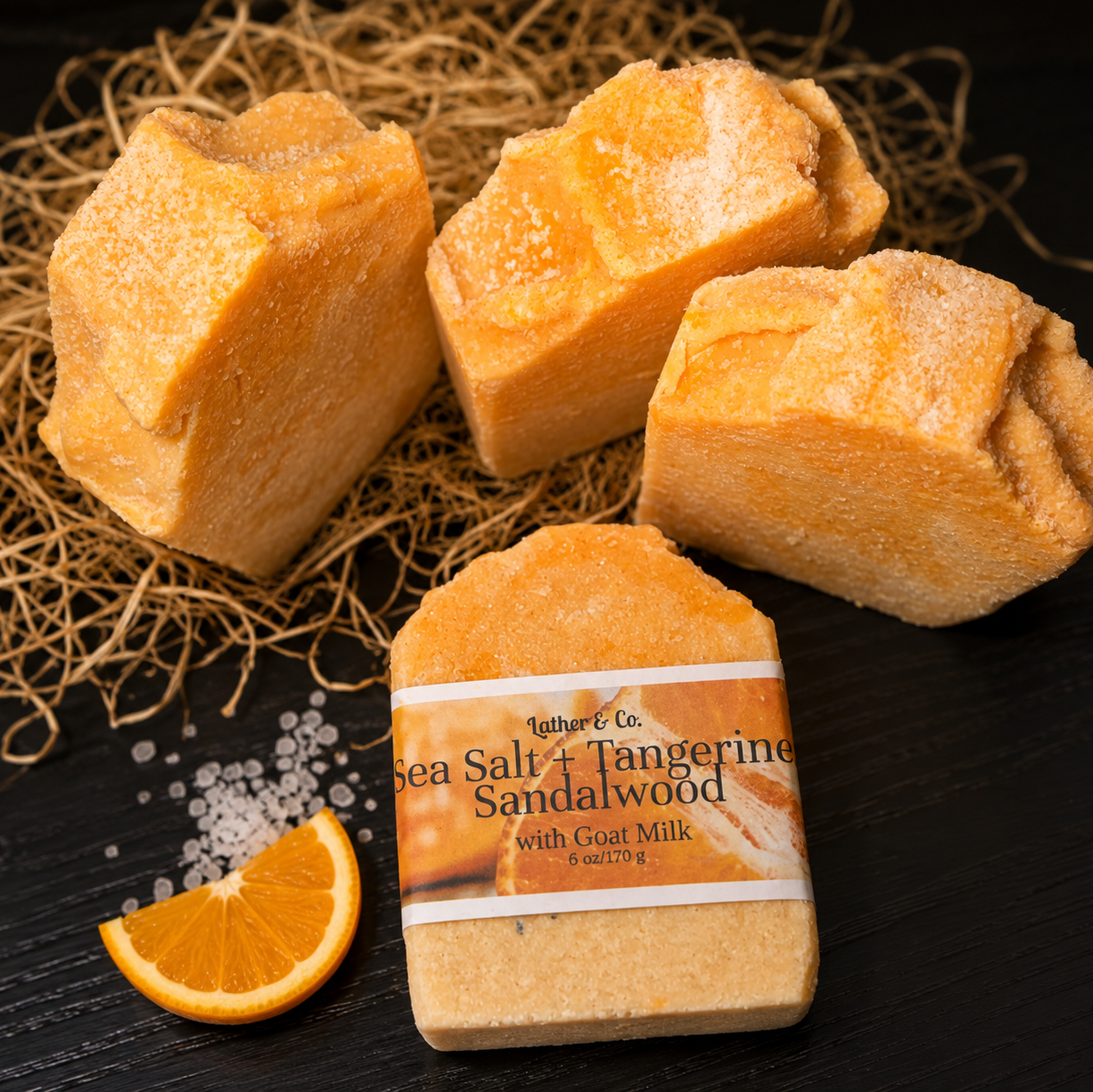 SALT + TANGERINE SANDALWOOD GOAT MILK BAR SOAP