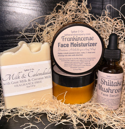 Face Cleansing Bar, Serum, & Moisturizer