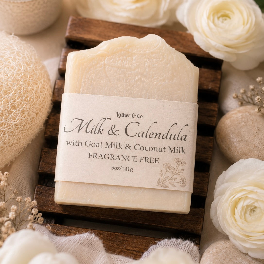 MILK CALENDULA GOAT MILK & COCONUT MILK BAR SOAP