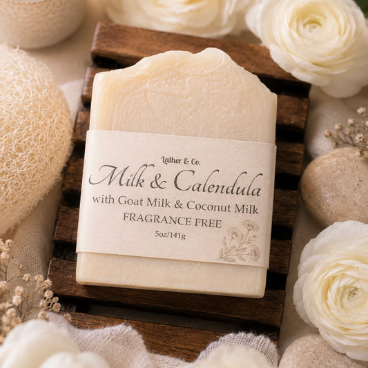 MILK CALENDULA GOAT MILK & COCONUT MILK BAR SOAP
