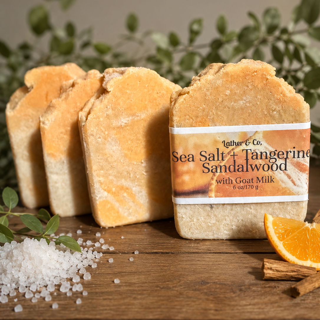 SALT + TANGERINE SANDALWOOD GOAT MILK BAR SOAP